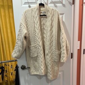 Cozy Cream Cable Knit Sweater oversized